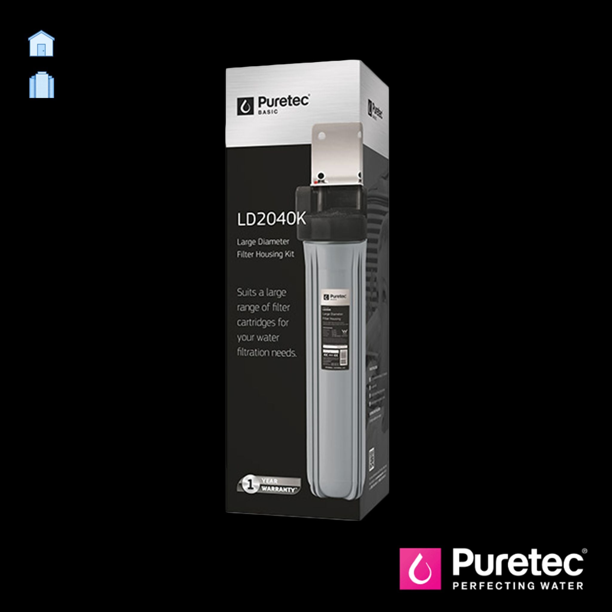 Puretec LD2040K 20 Inch Big White Housing 1'1/2" Ports - Active Water Solutions