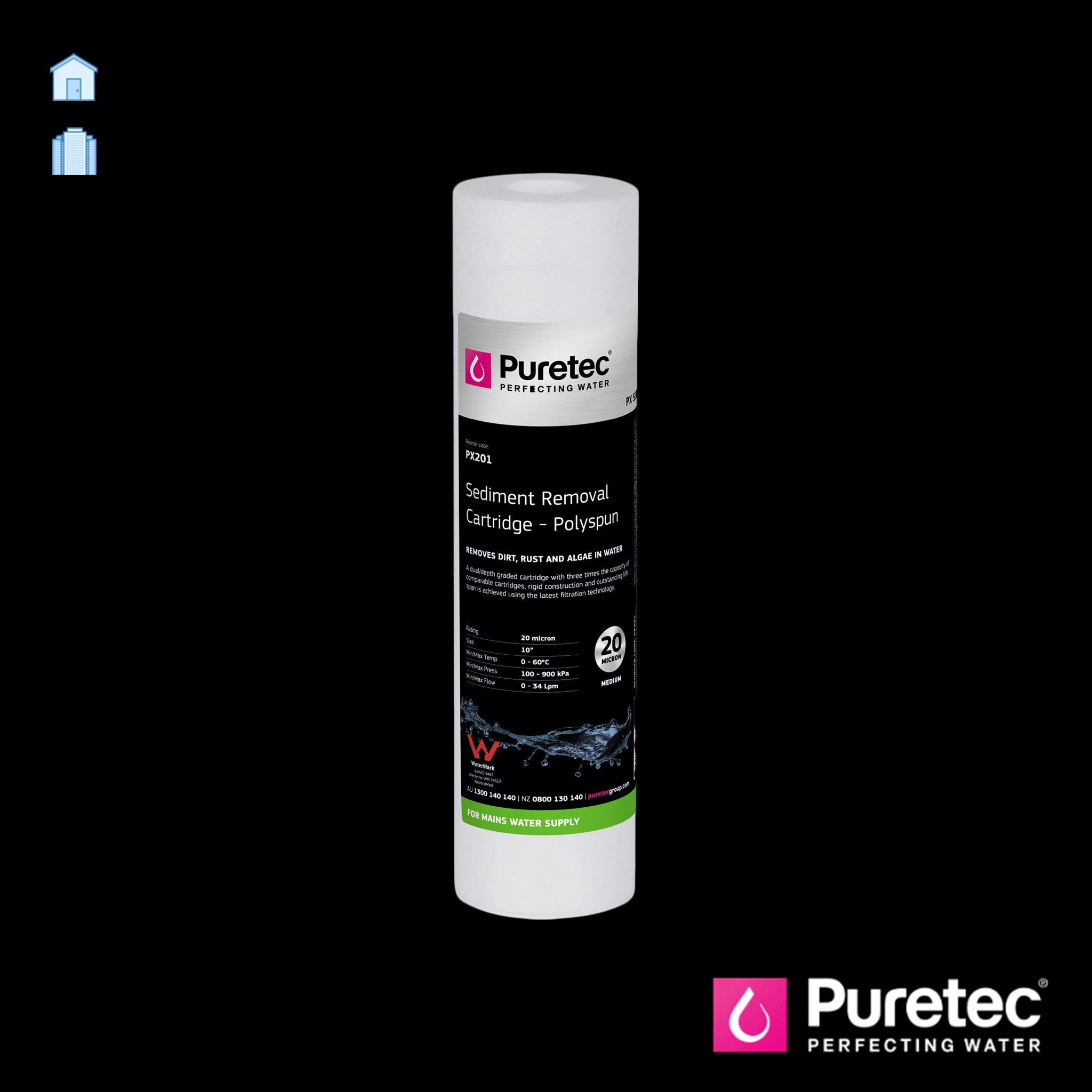 Puretec PX Series 10 Inch Polyspun Sediment Cartridge - Active Water Solutions