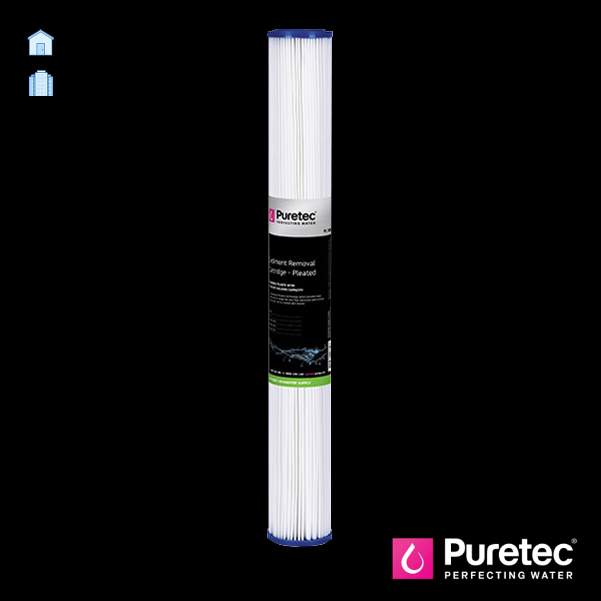 Puretec PL Series 20 Inch Pleated Sediment Cartridge - Active Water Solutions