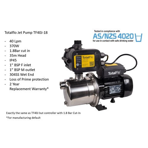 TF40J-18 TotalFlo Jet Pump 370w 1.8B - Active Water Solutions